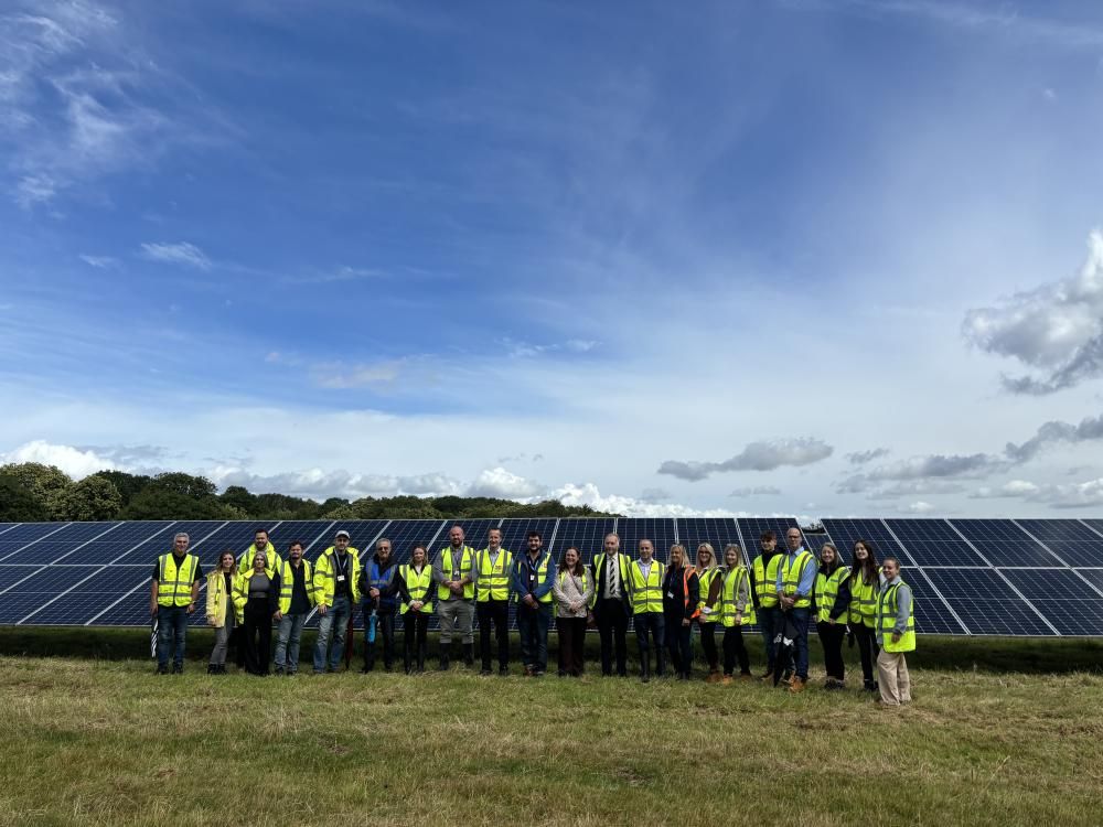 Stakeholders gathered to celebrate the official opening of the solar park, credit Salix