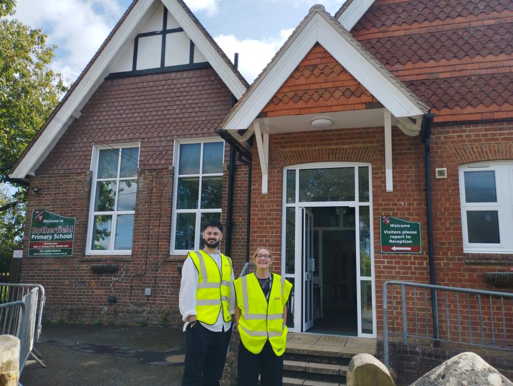 Our client support officer Mitch Thomas with Janette Ackroyd from East Sussex County Council at Rotherfield