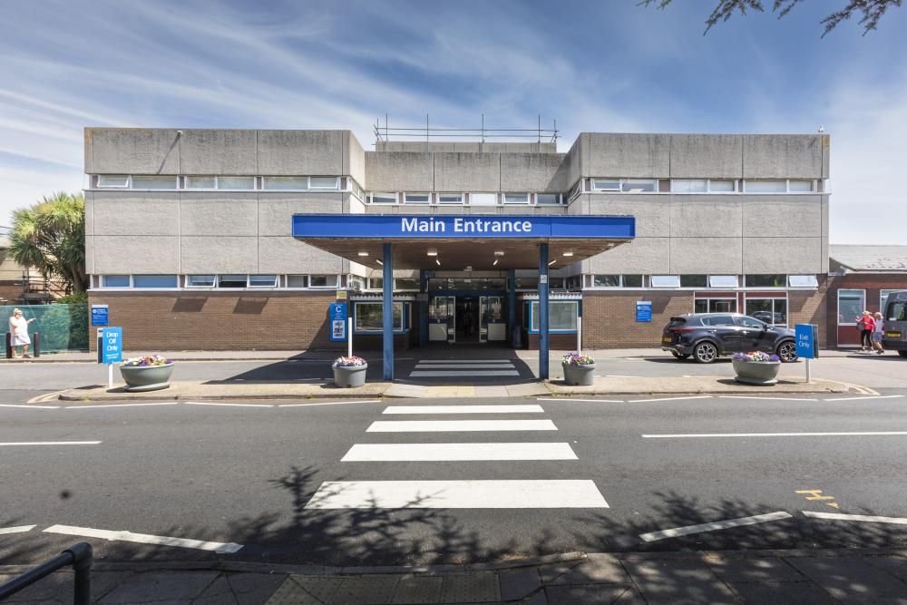 Before - main entrance to Eastbourne District General Hospital