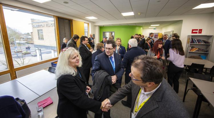 Guests enjoying the afternoon at Comberton Village College