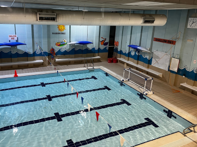 The indoor pool at Lincoln Academy is now heated with low-carbon technology and is used regularly by students